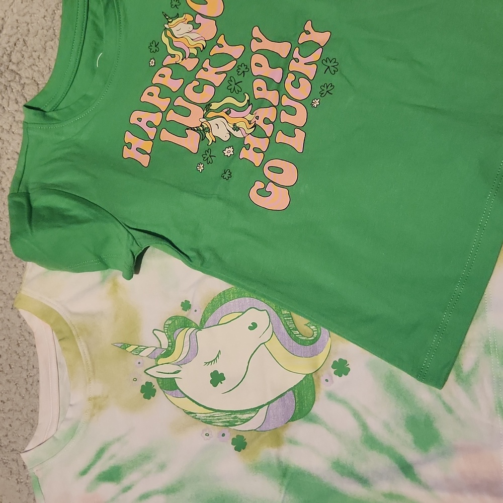 Brand New 4t, Toddler Disney Pajamas, Easter Flowy Dress and St Patrick's Tops - Picture 2 of 4